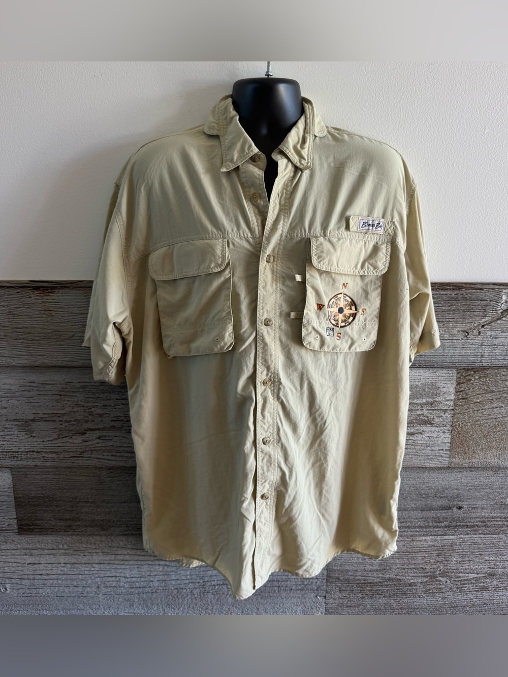 Bimini Bay Key West Florida Fishing Shirt Men’s Large Map Graphic Ventilated (B1